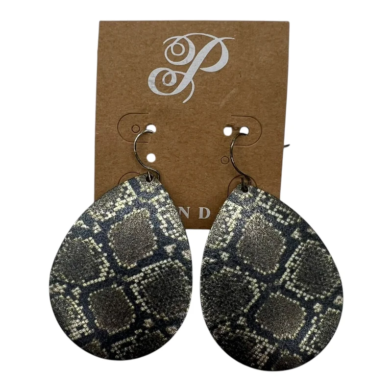 Earrings Dangle/Drop By Plunder In Snakeskin Print