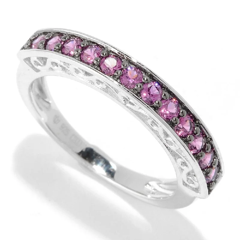 Rhodium Over Sterling Silver 0.54ctw Rhodolite Ring