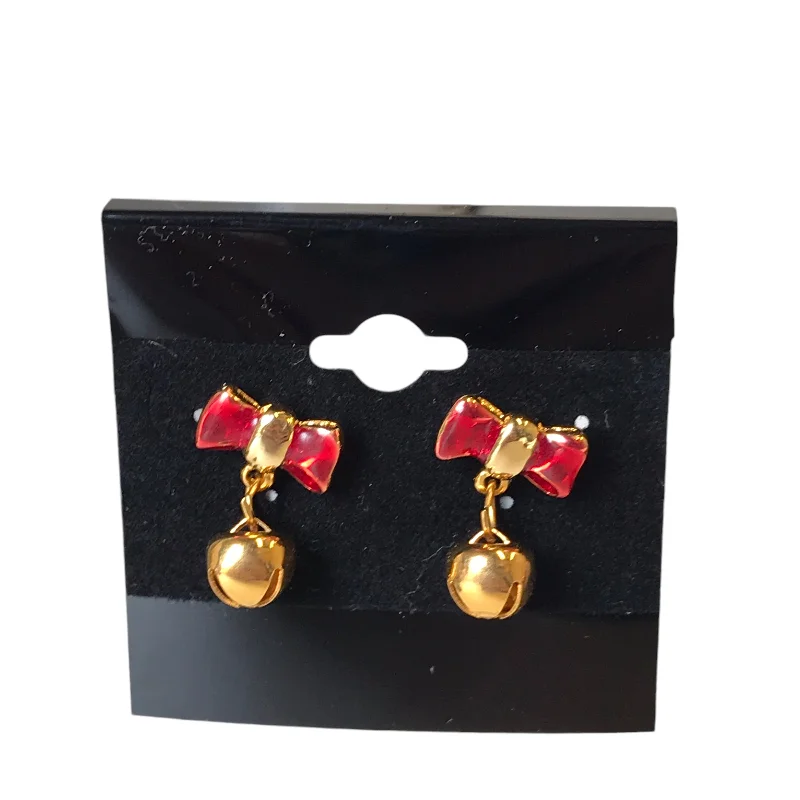 Earrings Dangle/Drop In Gold & Red