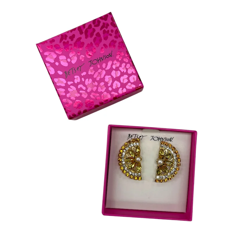 Earrings Statement By Betsey Johnson In Yellow