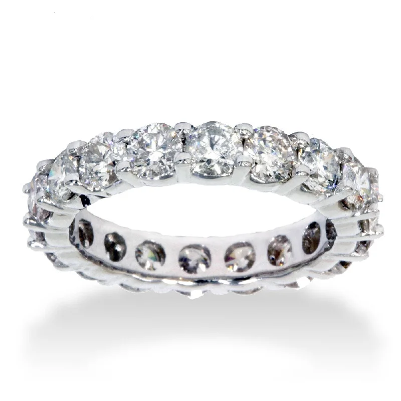 14k White Gold 4ct TDW Diamond Eternity Anniversary Ring