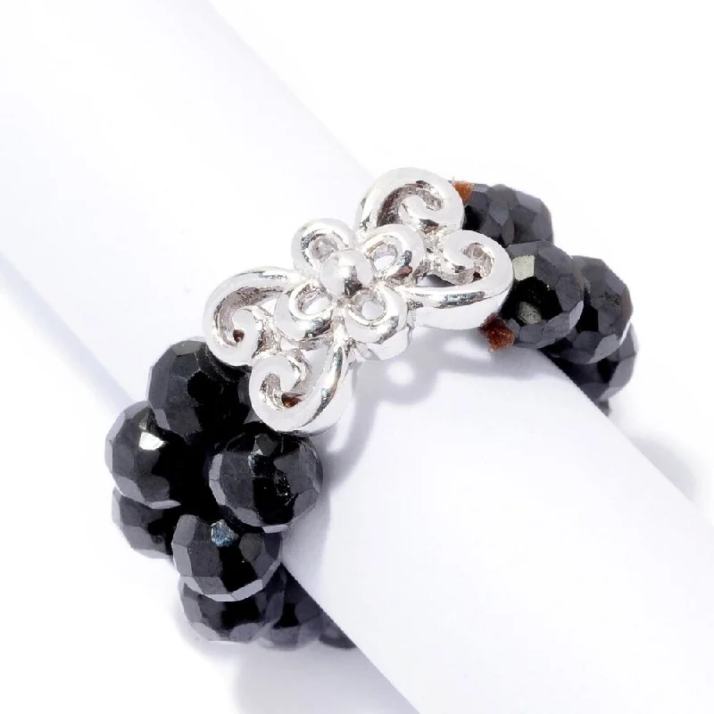 925 Sterling Silver Black Spinel Ring