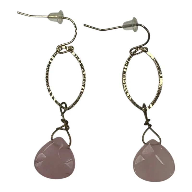 Earrings Dangle/Drop By Plunder In Gold & Pink