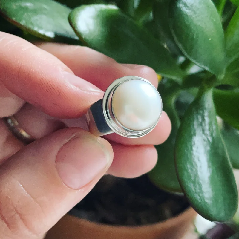 Pearl and Sterling Silver Ring