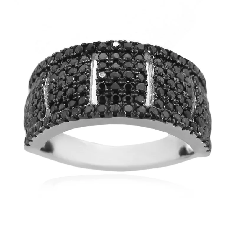 925 Sterling Silver Black Spinel Gemstone Ring