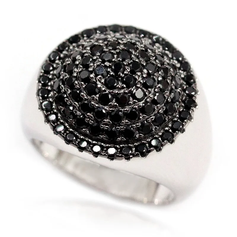 925 Sterling Silver Black Spinel Ring