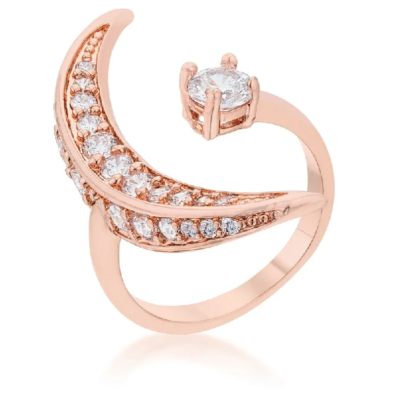 Luna .75Ct Cz Rose Gold Delicate Ring