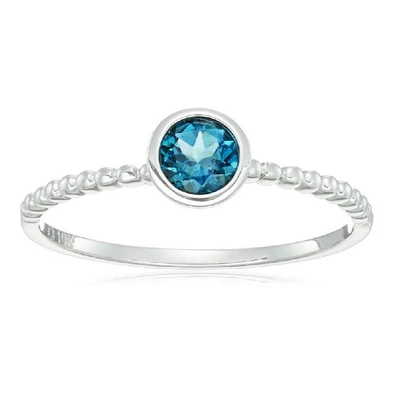 10k White Gold London Blue Topaz Ring