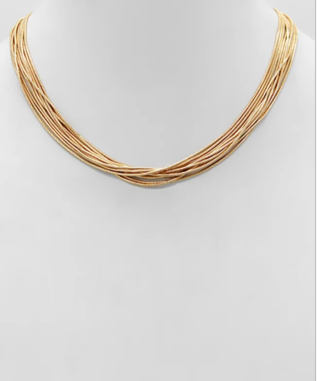 Slinky Dainty Layered Gold Necklace