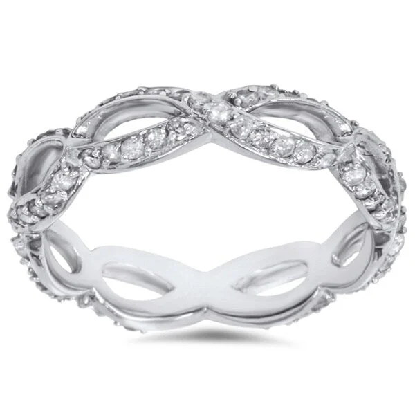 14k White Gold 3/4ct TDW Infinity Diamond Eternity Ring