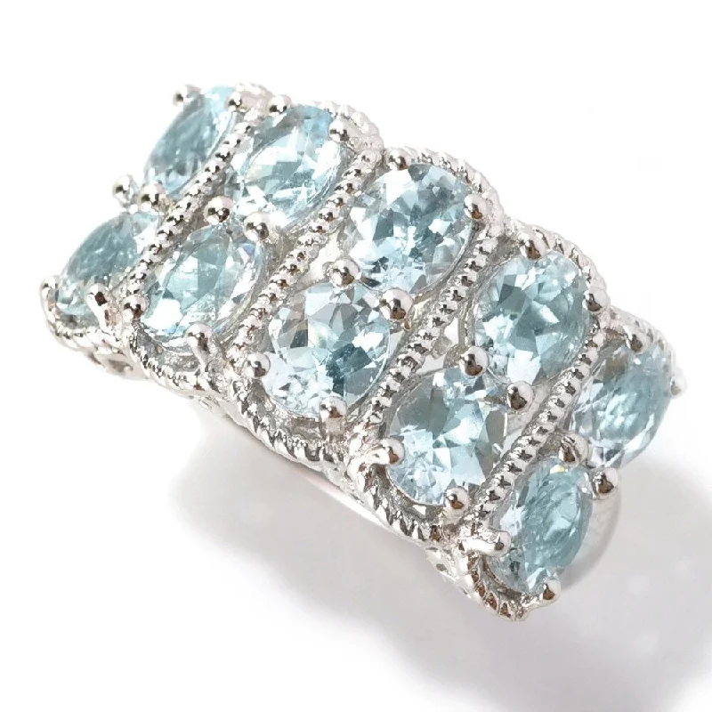 925 Sterling Silver Aquamarine Ring