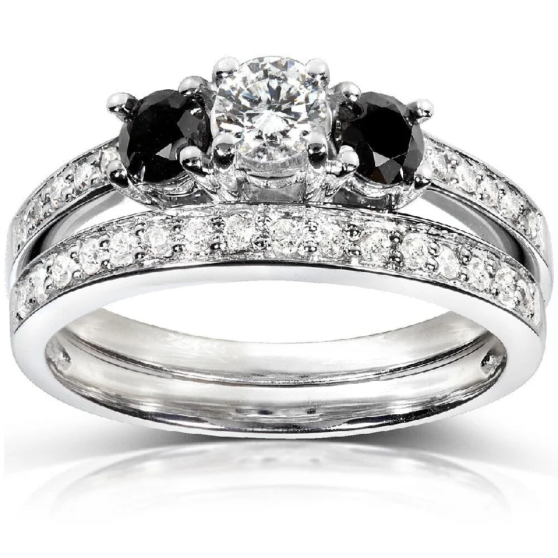 Annello by Kobelli 14k White Gold 3/4ct TDW Diamond Bridal Ring Set