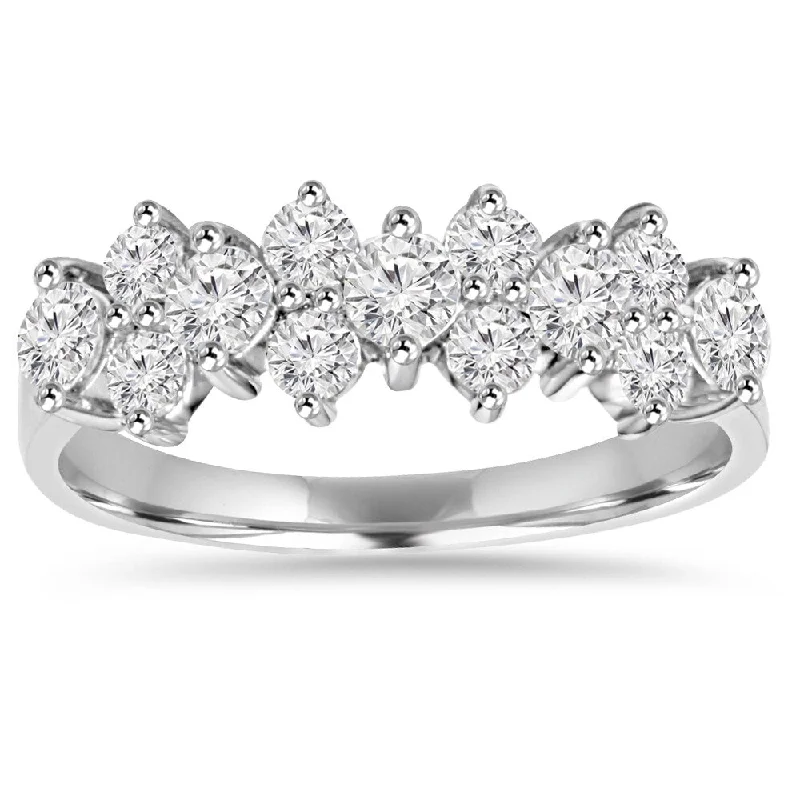 14K White Gold 1 1/ 3ct TDW Diamond Anniversary Ring