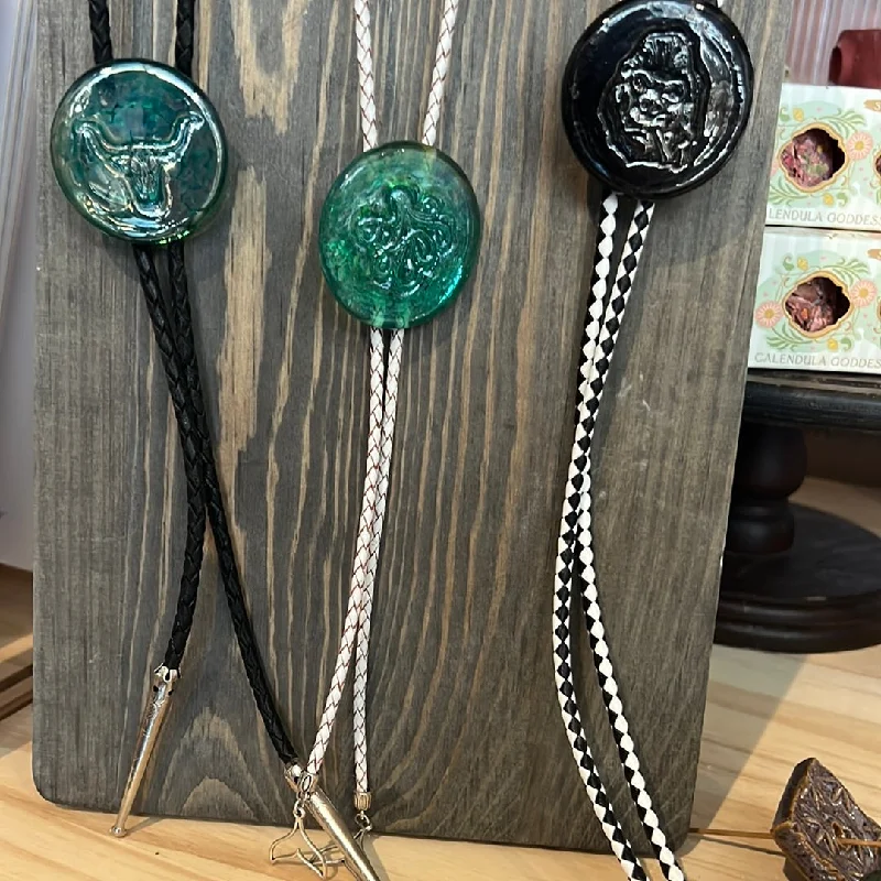 Bolo Tie/Necklace- hot glass medallion