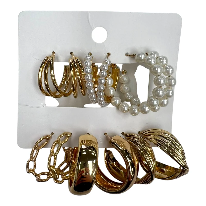 Earrings Hoop By Clothes Mentor In Gold, Size:06 Piece Set