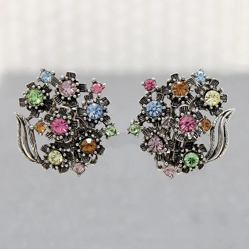 Pretty Pastel Bouquet Costume Earrings