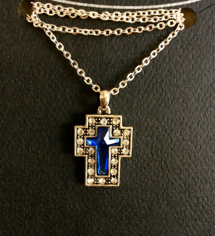 Blue Cross Necklace