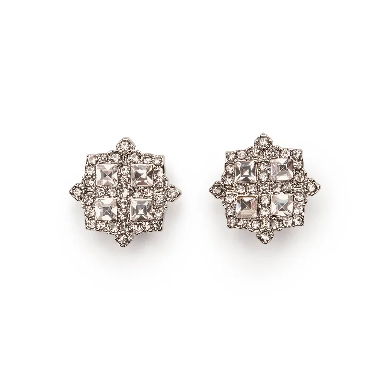 Diamante Cluster Earring: Crystal Stud Earring