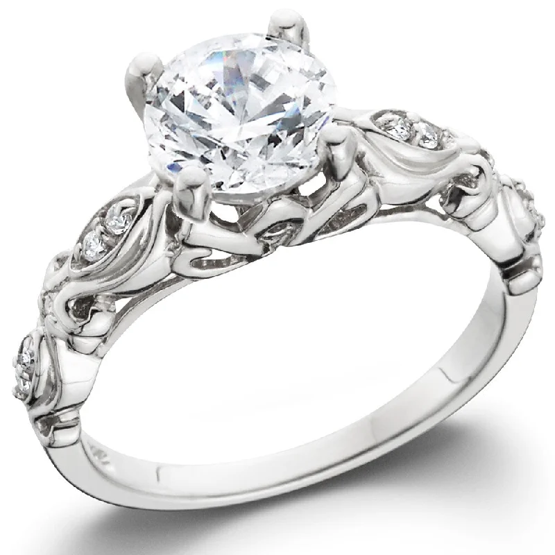 10K White Gold 1 1/16Ct TDW Eco-Friendly Lab Grown Diamond Vintage Antique Engagemnet ring