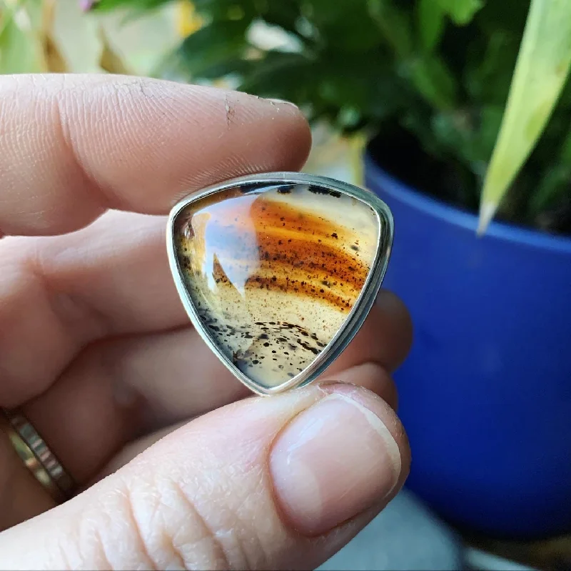 Montana Moss Agate and Sterling Silver Ring