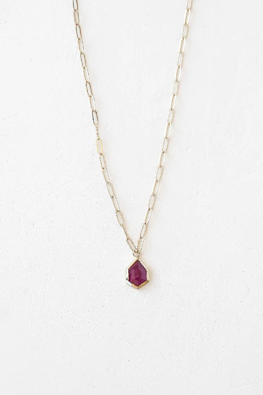 El Dorado Sunset Necklace with 0.97ct Ruby