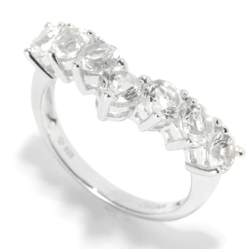 Sterling Silver White Topaz Stack Ring