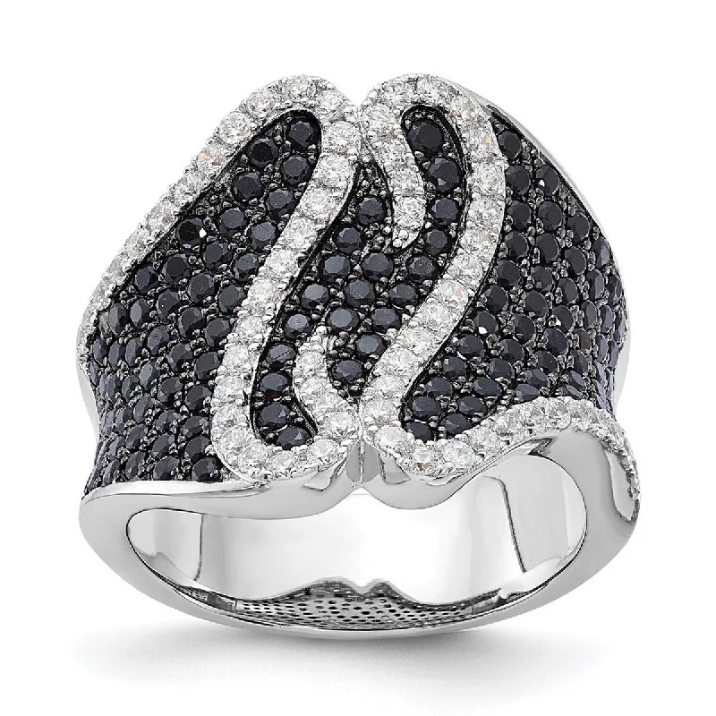 Curata 925 Sterling Silver and CZ Cubic Zirconia Simulated Diamond Brilliant Embers Ring