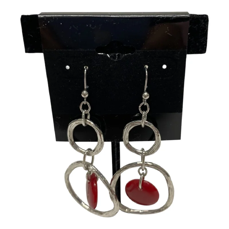 Earrings Dangle/Drop By Chicos In Grey & Red