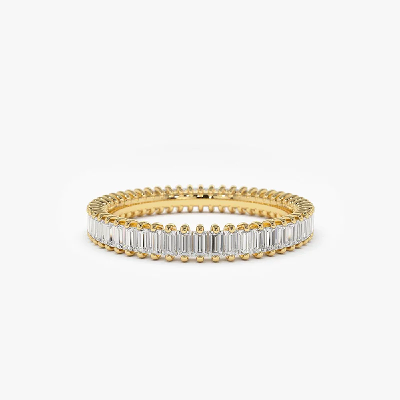 14K Prong Setting Full Eternity Baguette Diamond Ring