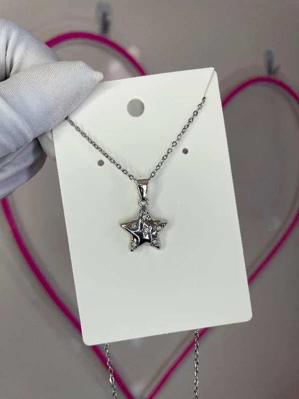 Shine bright like a star silver necklace