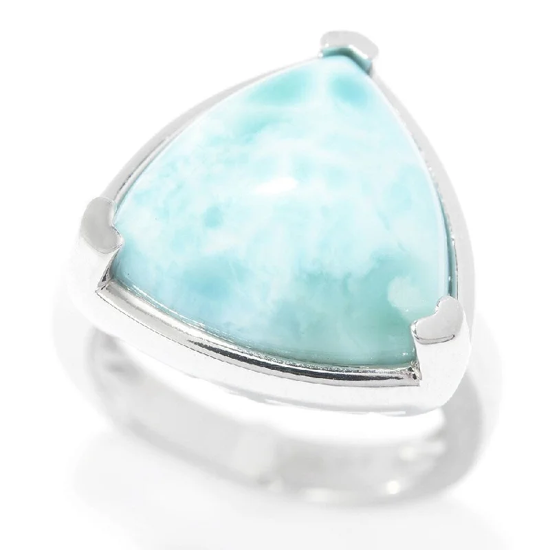 925 Sterling Silver Larimar Ring