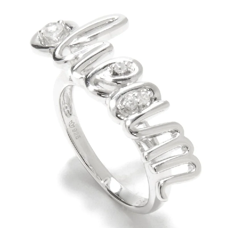 925 Sterling Silver White Natural Zircon Ring