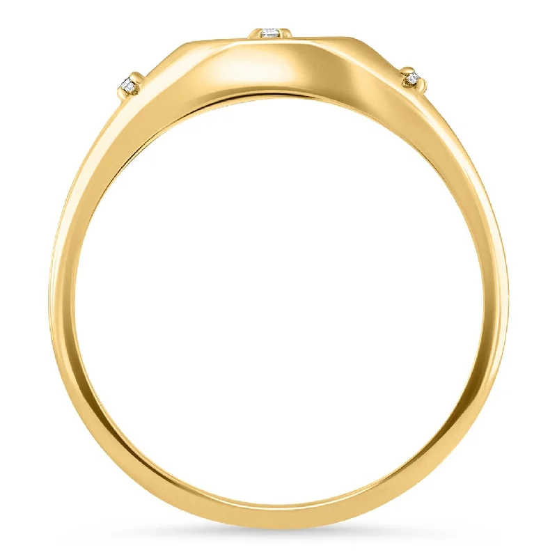 Diamond Starburst Stackable Ring Yellow Gold