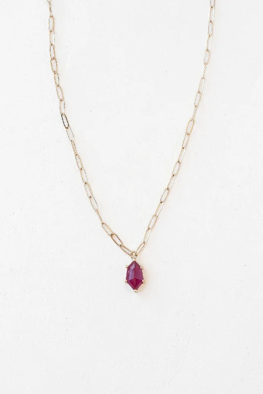 El Dorado Sunset Necklace with 1.03ct Ruby