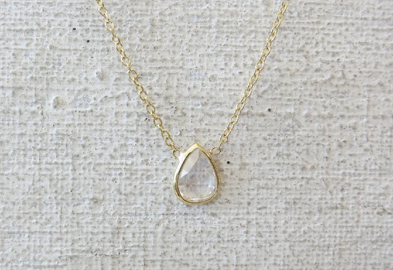 Pear Shape Rose Cut Diamond Necklace | .50ct