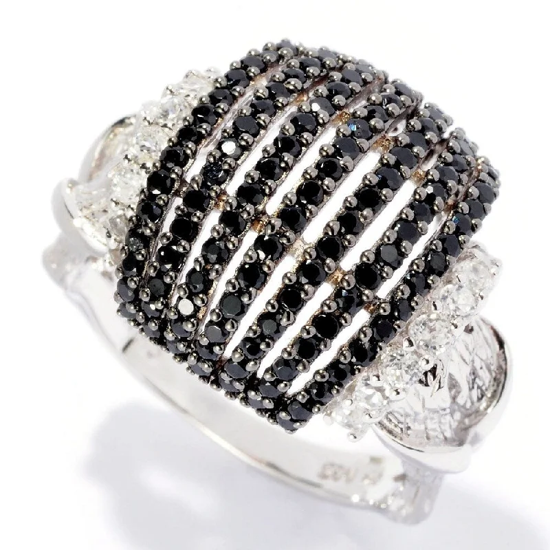 Sterling Silver 1.72ctw Black Spinel Ring