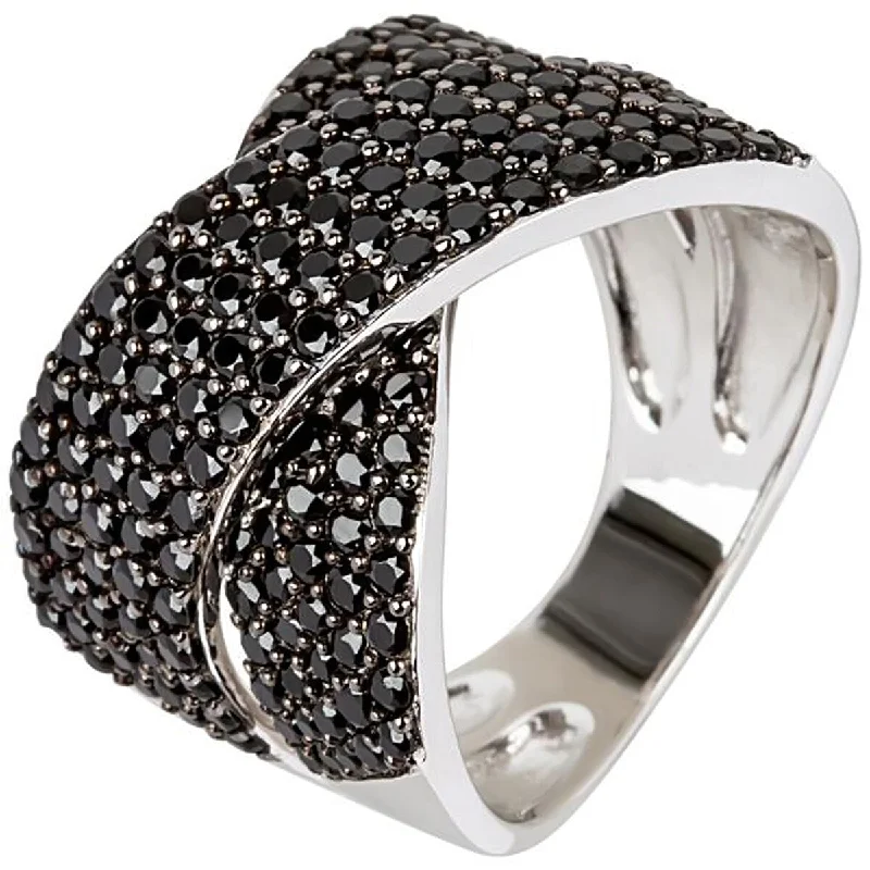 925 Sterling Silver Black Spinel Ring