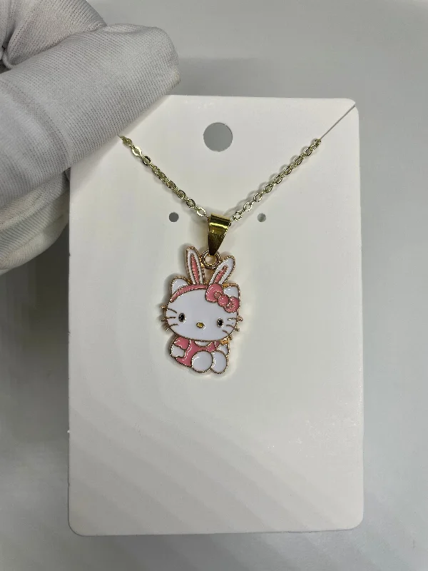 Hello kitty bunny ears necklace