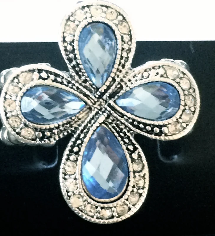 Blue Stretch Cross Ring