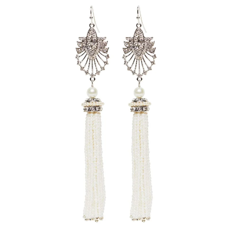 Long Tassel Earrings: Flapper Style 1920s Tassel Drop Earrings