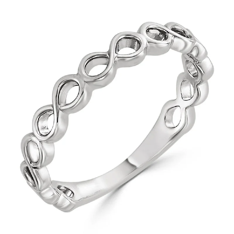 Auriya Stackable Infinity Loop Style Ring 10K Gold