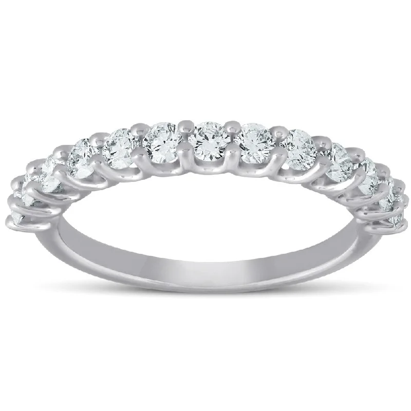 Pompeii3 14k White Gold 3/4 ct TDW Thirteen Stone Diamond Wedding Ring Eco Friendly Lab Grown (G-H,SI1-SI2)