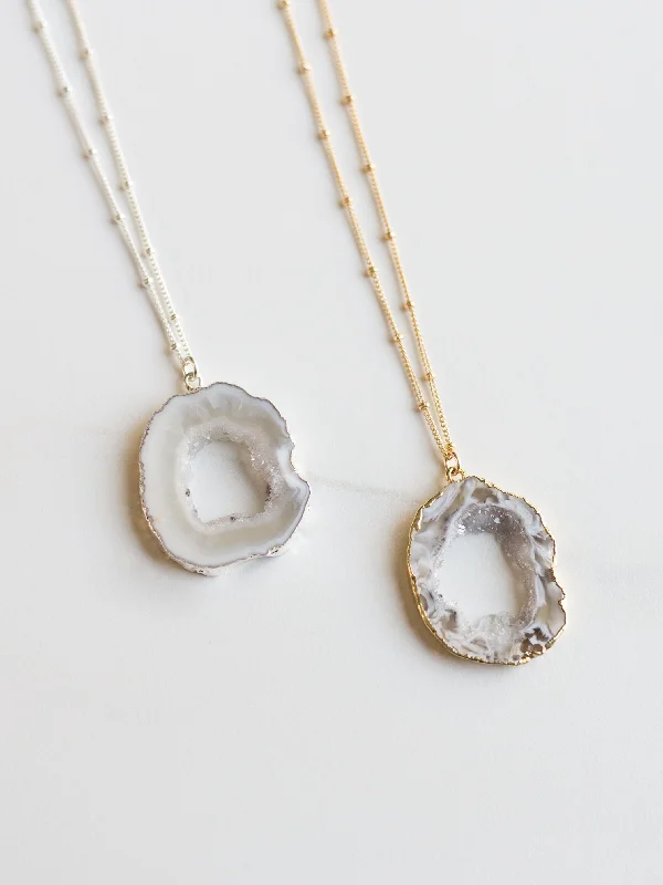 Mini Geode Agate Necklace