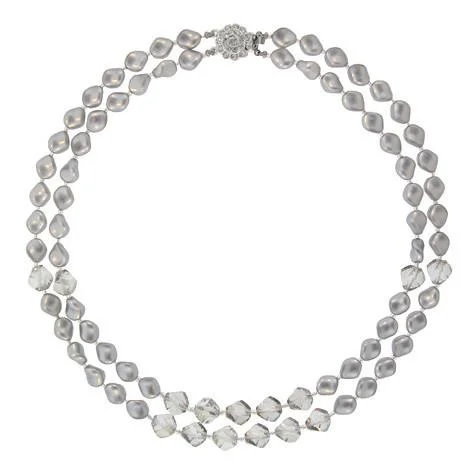 Gray Twist Pearl Necklace