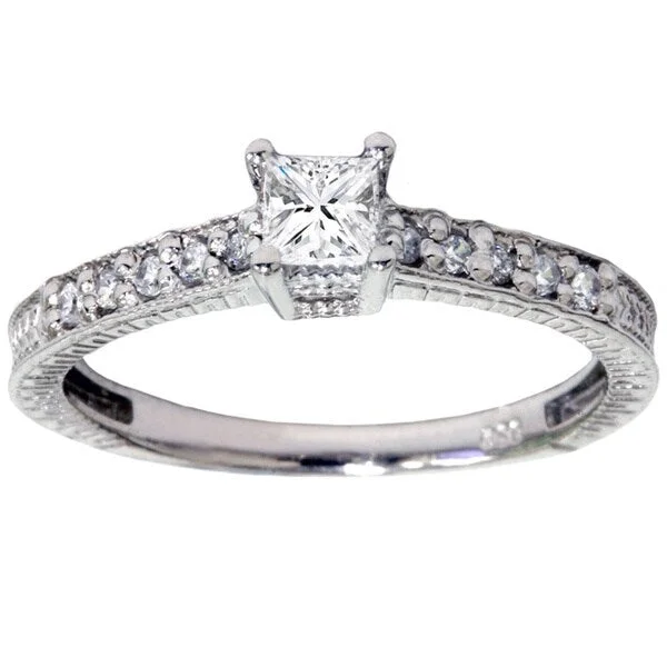 14k White Gold 1/ 2ct TDW Diamond Promise Ring