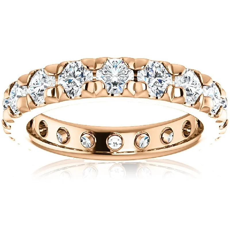 14k Rose Gold 3 5/8Ct Diamond Eternity Wedding Ring