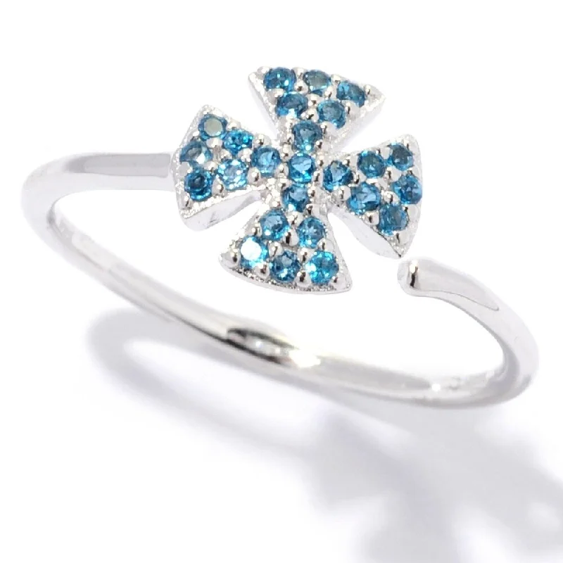 925 Sterling Silver London Blue Topaz Ring