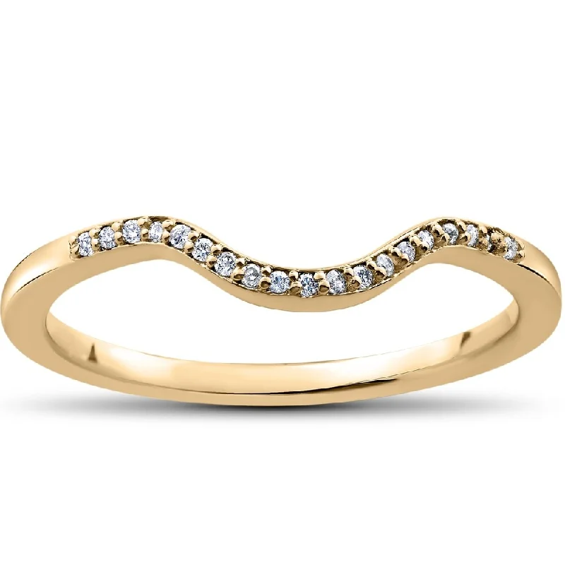 1/16 ct Lab Created Diamond Aria Wedding Curved Contour Ring