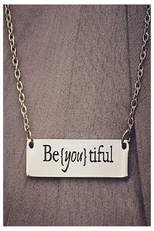 Inspirational Stamped Steel Necklace