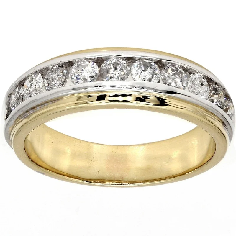 Pompeii3 10k Yellow Gold 1.01 Ct. TDW Diamond Wedding Ring Anniversary Band Channel Set